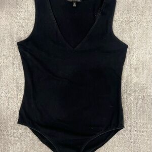 Kendall & Kylie V-Neck Black Bodysuit